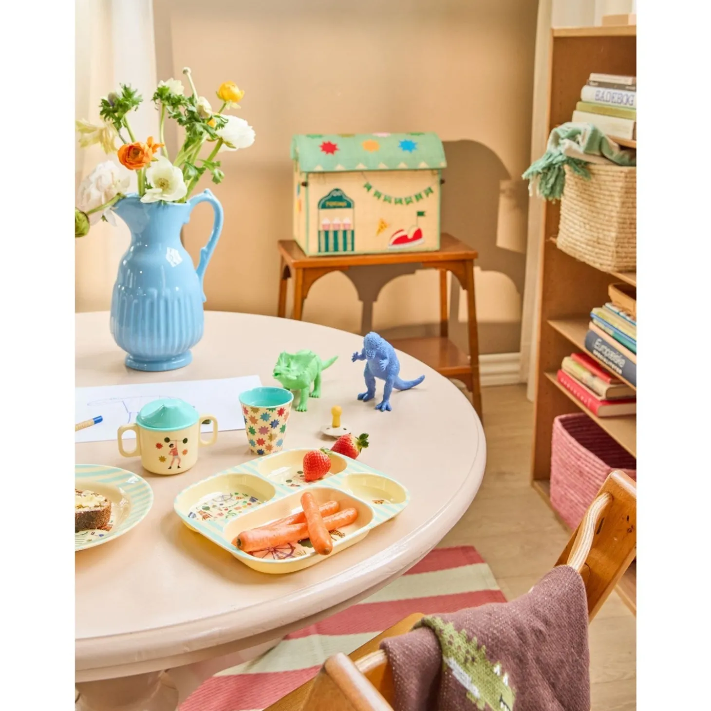 Rice Fun Fair Print Mint Melamine 2 Håndtag Tudekop