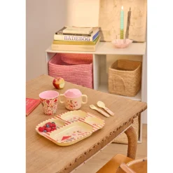 Rice Fun Fair Print Pink Melamine 2 Håndtag Tudekop