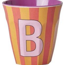 RICE Pinkish Stripes Melamin Alfabet Kop