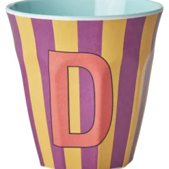 RICE Pinkish Stripes Melamin Alfabet Kop