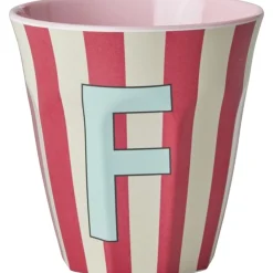 RICE Pinkish Stripes Melamin Alfabet Kop