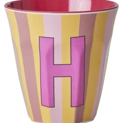 RICE Pinkish Stripes Melamin Alfabet Kop
