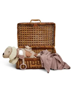 Smallstuff babytæppe - fishbone, merino uld - powder