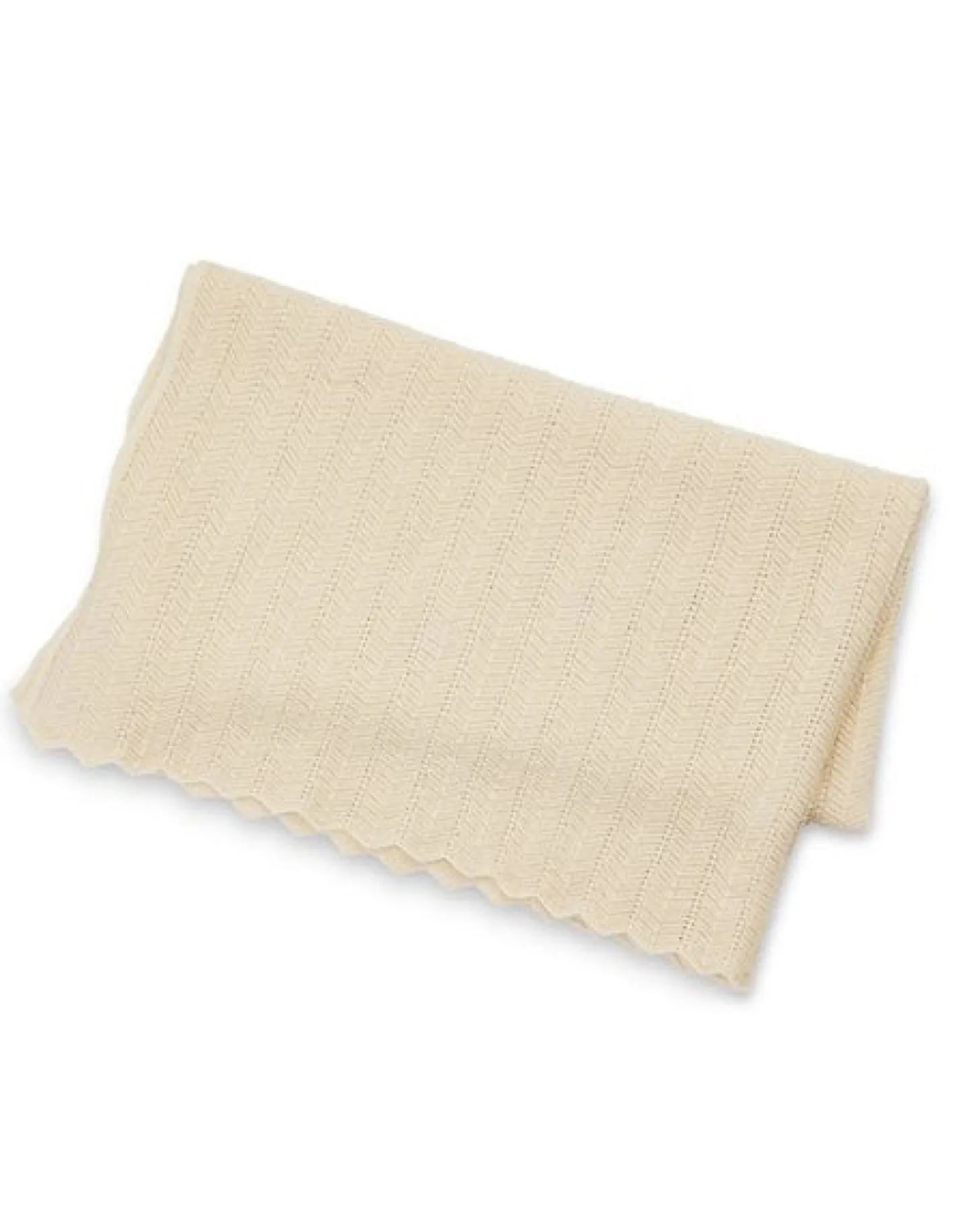 Smallstuff babytæppe - fish bone merino uld - off. White