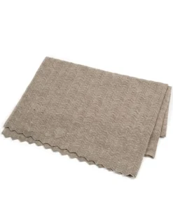 Smallstuff babytæppe, fishbone, merino uld - nature