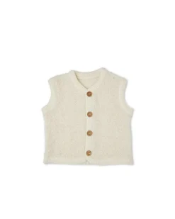 Smallstuff Vest, bouclé uld, off. white